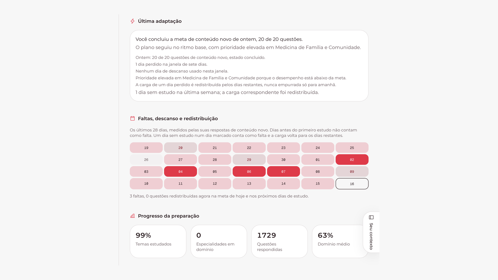Agenda adaptativa con plan del día y de la semana